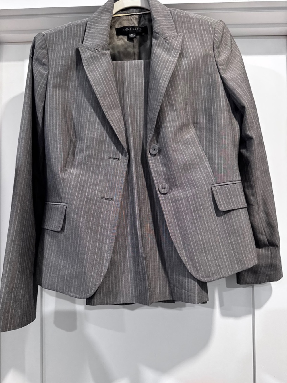 Anne Klein Gray Pinstripe Women's Suit Blazer and Pants